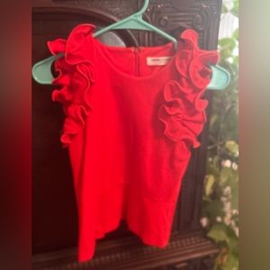 Amanda Uprichard Size P/XS Ruffled Sleevless Top